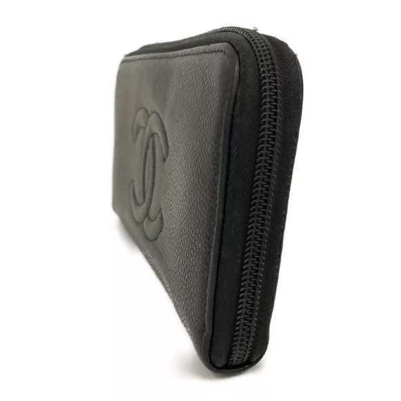 CHANEL CC Logo Caviar Skin Zip Around Long Wallet - Picture 2 of 8